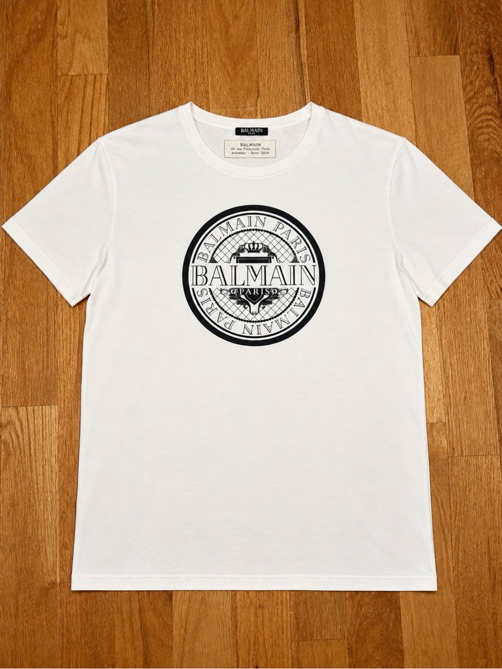 Balmain Circle Medallion Logo Tshirt